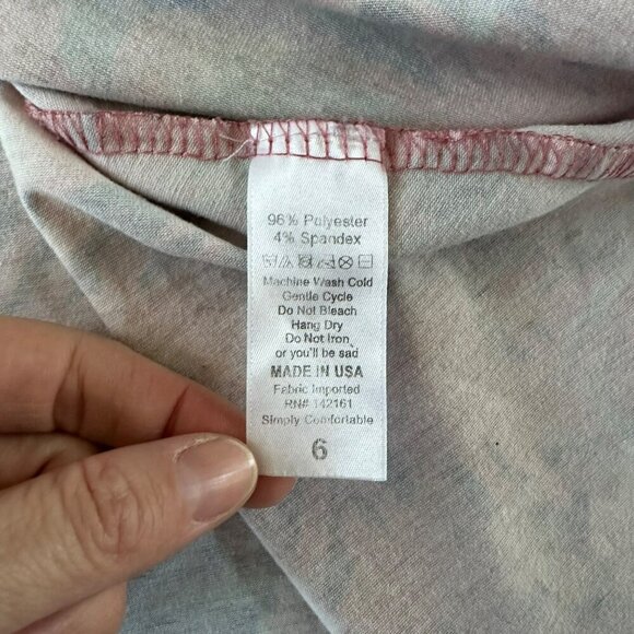 Lularoe Girls Size 6 Pink Hawaiian Floral Print Short Sleeve Knee Length Drees - Picture 8 of 9